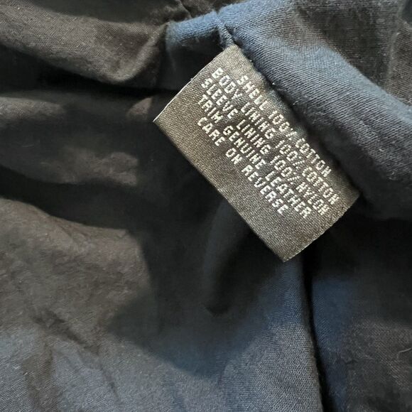 Vtg Sporty's Pilot Shop Navy Blue Flight Bomber Leather Collar  Type A5 Jacket L - Picture 10 of 13